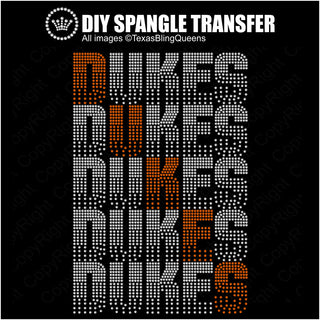 Dukes Wordstack Spangle Transfer #10162