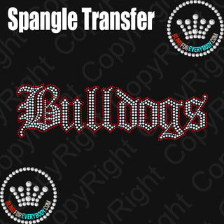Bulldogs Old English (Silver, Red Outline) Spangle Transfer #10281