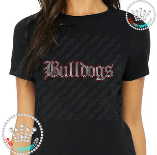 Bulldogs Old English (Silver, Red Outline) Spangle Transfer #10281