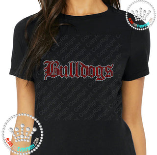 Bulldogs Old English (Red, Silver Outline) Spangle Transfer #10281