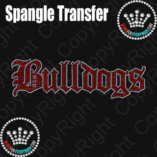Bulldogs Old English (Red, Silver Outline) Spangle Transfer #10281