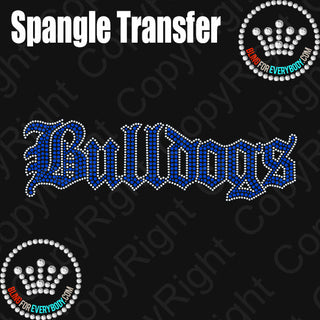 Bulldogs Old English (Royal, Silver Outline) Spangle Transfer #10281