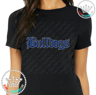 Bulldogs Old English (Royal, Silver Outline) Spangle Transfer #10281