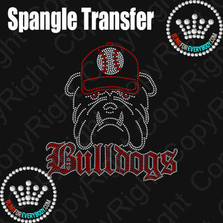 Bulldogs With Baseball Cap Spangle Transfer #10282