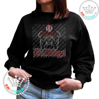 Bulldogs With Baseball Cap Spangle Bling Unisex Sweatshirt #10282