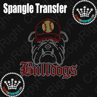 Bulldogs With Softball Cap Spangle Transfer #10282S