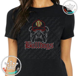 Bulldogs With Softball Cap Spangle Transfer #10282S