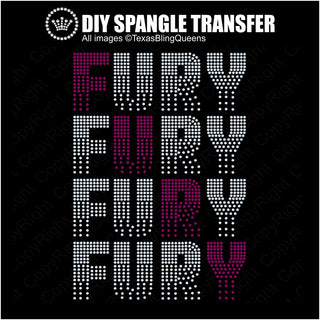 Fury Wordstack Spangle Transfer #10580