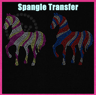 Tri-Color Striped Horses Spangle Transfer