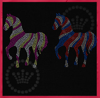 Tri-Color Striped Horses Spangle Transfer
