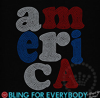 America Stacked Adult Spangle Transfer