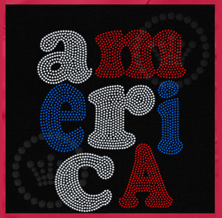 America Stacked Adult Spangle Transfer