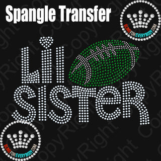 Lil Sister Football Spangle Transfer #10683