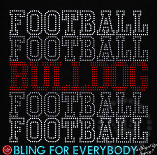 Bulldog Football Athletic Stack Spangle Transfer #10697