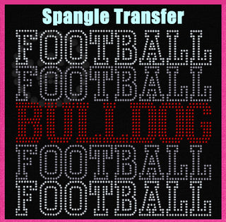 Bulldog Football Athletic Stack Spangle Transfer #10697