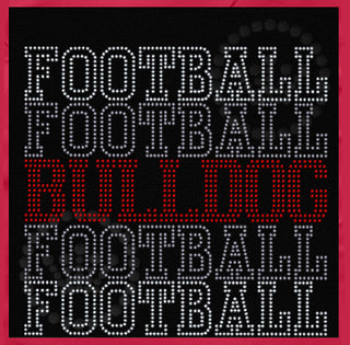 Bulldog Football Athletic Stack Spangle Transfer #10697