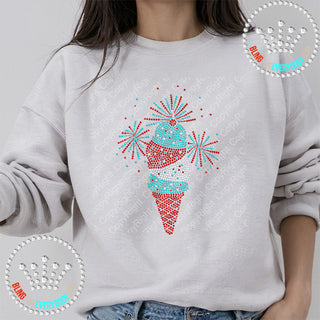 Ice Cream Cone with Sprinkles Spangle Transfer #10704