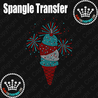 Ice Cream Cone with Sprinkles Spangle Transfer #10704