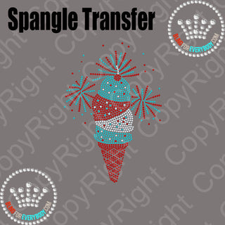 Ice Cream Cone with Sprinkles Spangle Transfer #10704