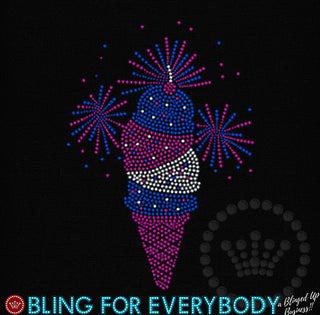 Ice Cream Cone with Sprinkles Spangle Transfer #10704
