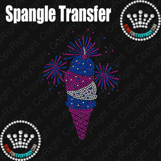 Ice Cream Cone with Sprinkles Spangle Transfer #10704