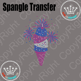 Ice Cream Cone with Sprinkles Spangle Transfer #10704