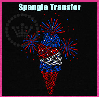 Ice Cream Cone with Sprinkles Spangle Transfer #10704