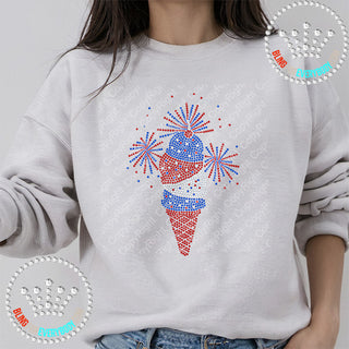 Ice Cream Cone with Sprinkles Spangle Transfer #10704