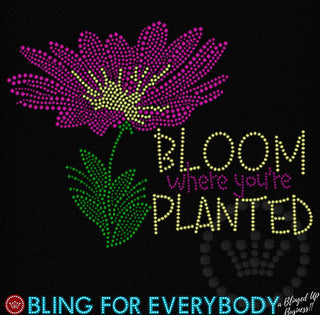 Bloom Where You're Planted Yellow Spangle Transfer