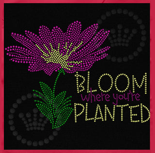 Bloom Where You're Planted Yellow Spangle Transfer