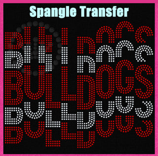 Bulldogs Word Stack Stagger Spangle Transfer