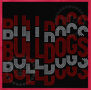 Bulldogs Word Stack Stagger Spangle Transfer