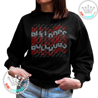 Bulldogs Word Stack Stagger Spangle Bling Unisex Sweatshirt #10729