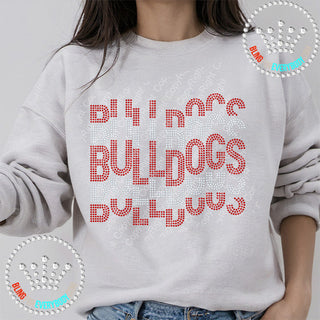 Bulldogs Word Stack Stagger Spangle Bling Unisex Sweatshirt #10729