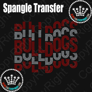 Bulldogs Word Stack Stagger Spangle Transfer