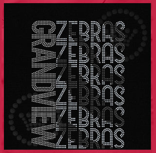 Grandview Zebras Zebra Pattern Word Stack Spangle Transfer