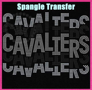 Cavaliers Word Stack Stagger Spangle Transfer