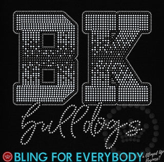 BK Ombre Silver With Bulldogs Word Spangle Transfer