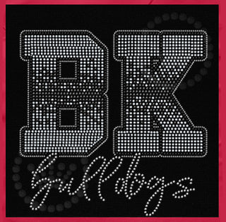 BK Ombre Silver With Bulldogs Word Spangle Transfer