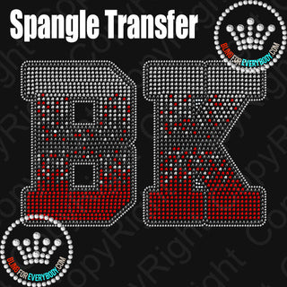 BK Ombre Red (Bulldogs) Spangle Transfer