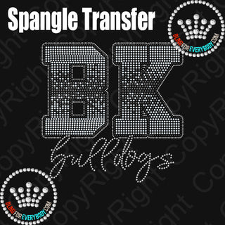 BK Ombre Silver With Bulldogs Word Spangle Transfer
