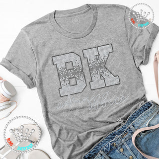 Bk Silver Ombre Admin Office Spangle Bling Unisex Short Sleeve Tee #10757