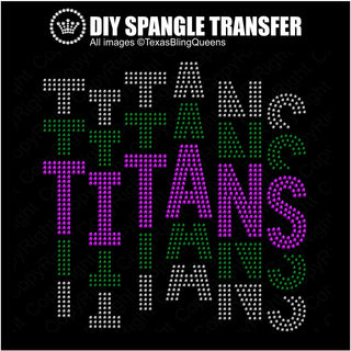 Titans Wordstack Staggered Spangle Transfer #10770