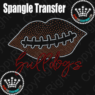 Bulldogs Football Lips Spangle Transfer