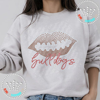 Football Lips Graduated (Bulldogs) Spangle Bling Unisex Sweatshirt #10777