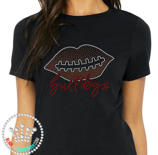 Bulldogs Football Lips Spangle Transfer