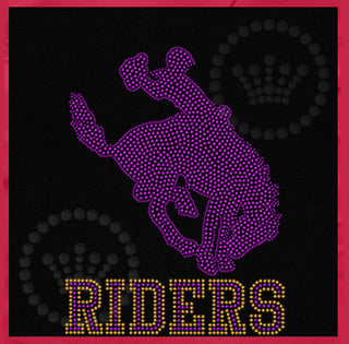 Riders Bucking Bronco Spangle Transfer