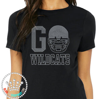 Go Wildcats Football Helmet Spangle Transfer #10848