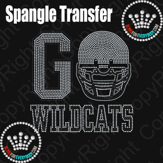 Go Wildcats Football Helmet Spangle Transfer #10848