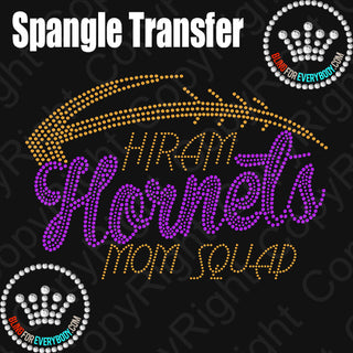 Hiram Hornets Mom Squad Football Spangle Transfer #10863